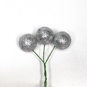 Silver Glitter Ball Pick x 30